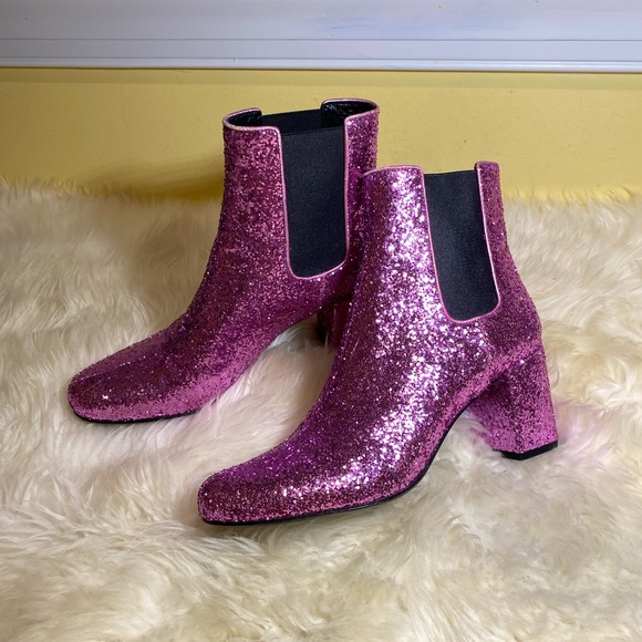 Authentic Saint Laurent glitter ankle boots - Picture 11 of 16